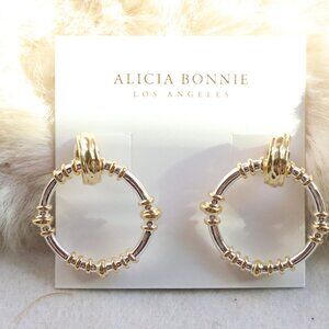 Alicia Bonnie Evelyn Mixed Metal Hoop Earrings